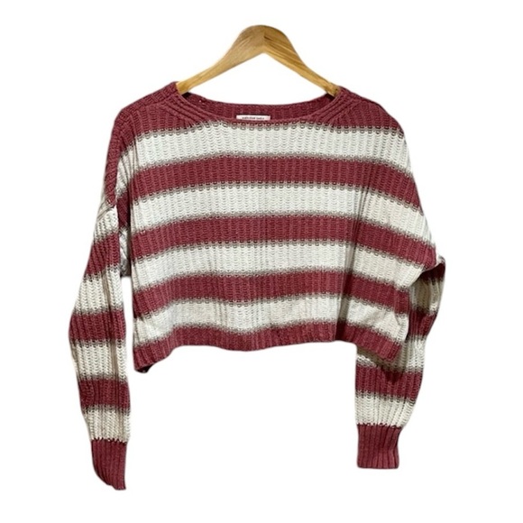 American Eagle Striped Cropped Knit Sweater - Picture 1 of 6